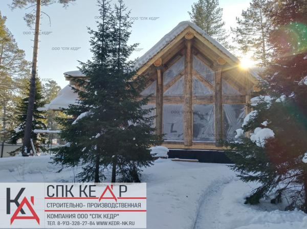 Дом из кедра,  Пост энд бим,  рубка срубов — фото 2